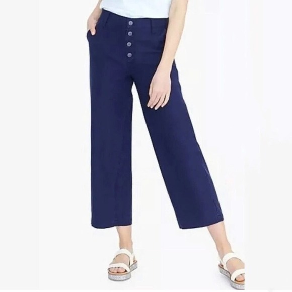 J. Crew factory Wide-leg button-front blue pant 28 - Picture 1 of 7